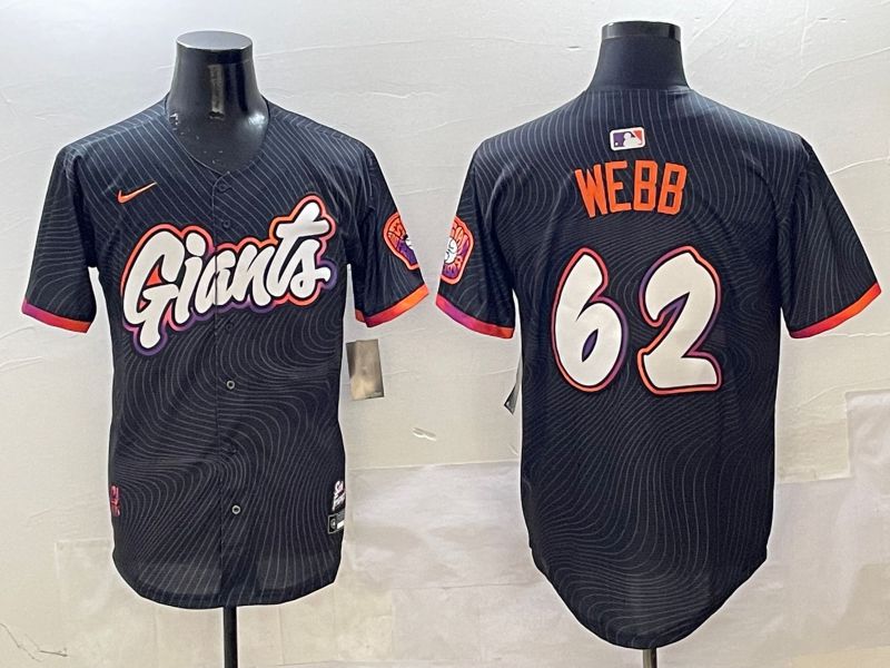 Men San Francisco Giants #62 Webb Black Joint Name Nike 2025 MLB Jersey style 6